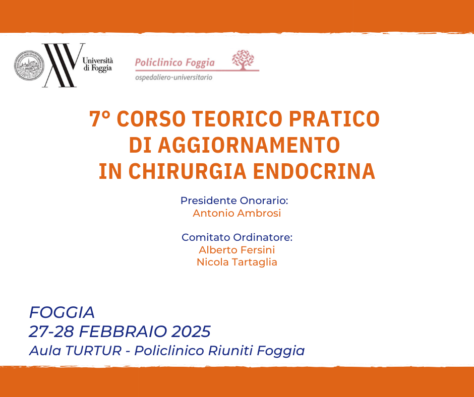 RES - 7° CORSO TEORICO PRATICO DI AGGIORNAMENTO IN CHIRURGIA ENDOCRINA